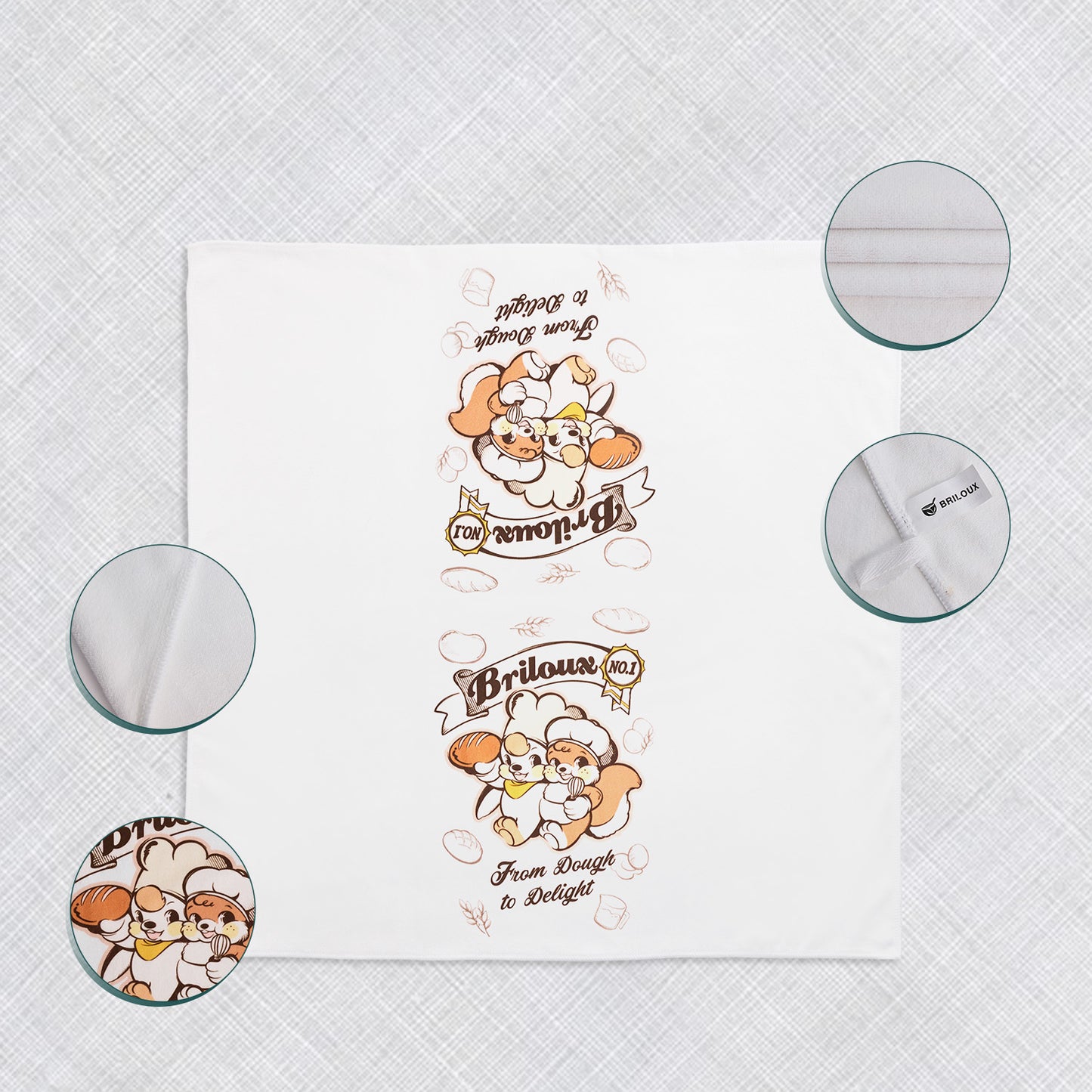 Cute Kitchen Towel | 28"x28" | (from Dough to Delight)