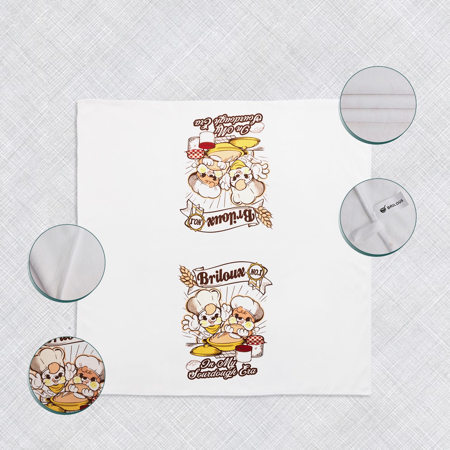 Cute Kitchen Towel | 28"x28" | (in My Sourdough Era）