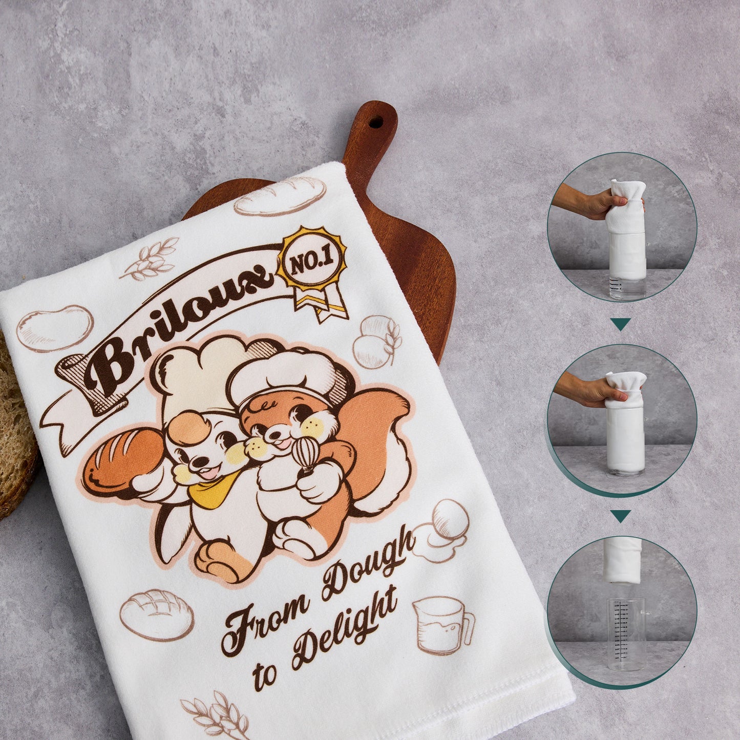Cute Kitchen Towel | 28"x28" | (from Dough to Delight)