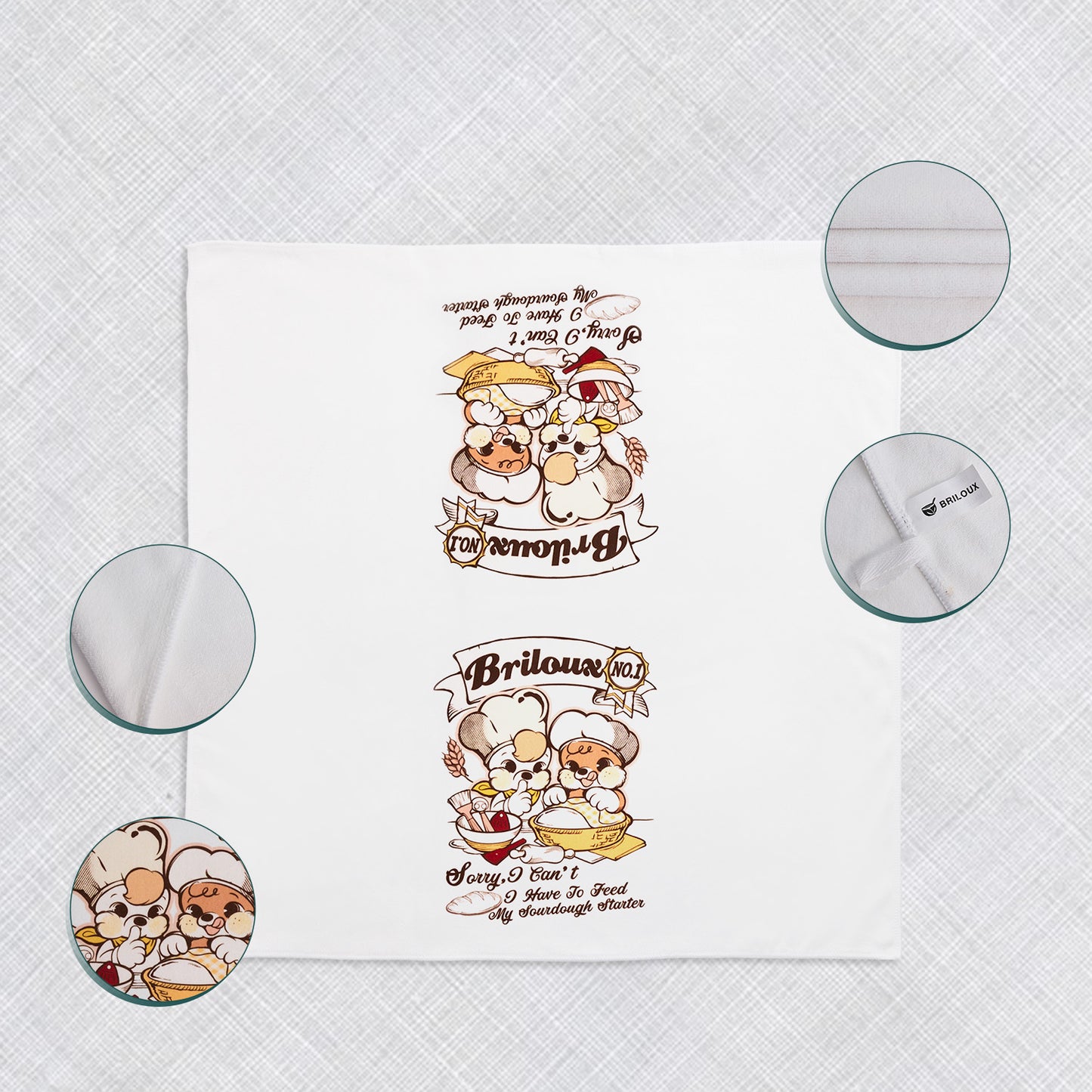 Cute Kitchen Towel | 28"x28" | (Sorry I Can't I Have to Feed My Sourdough Starter）