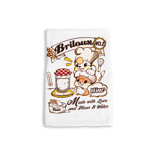 Cute Kitchen Towel | 28"x28" | (Made with Love and Flour & Water)